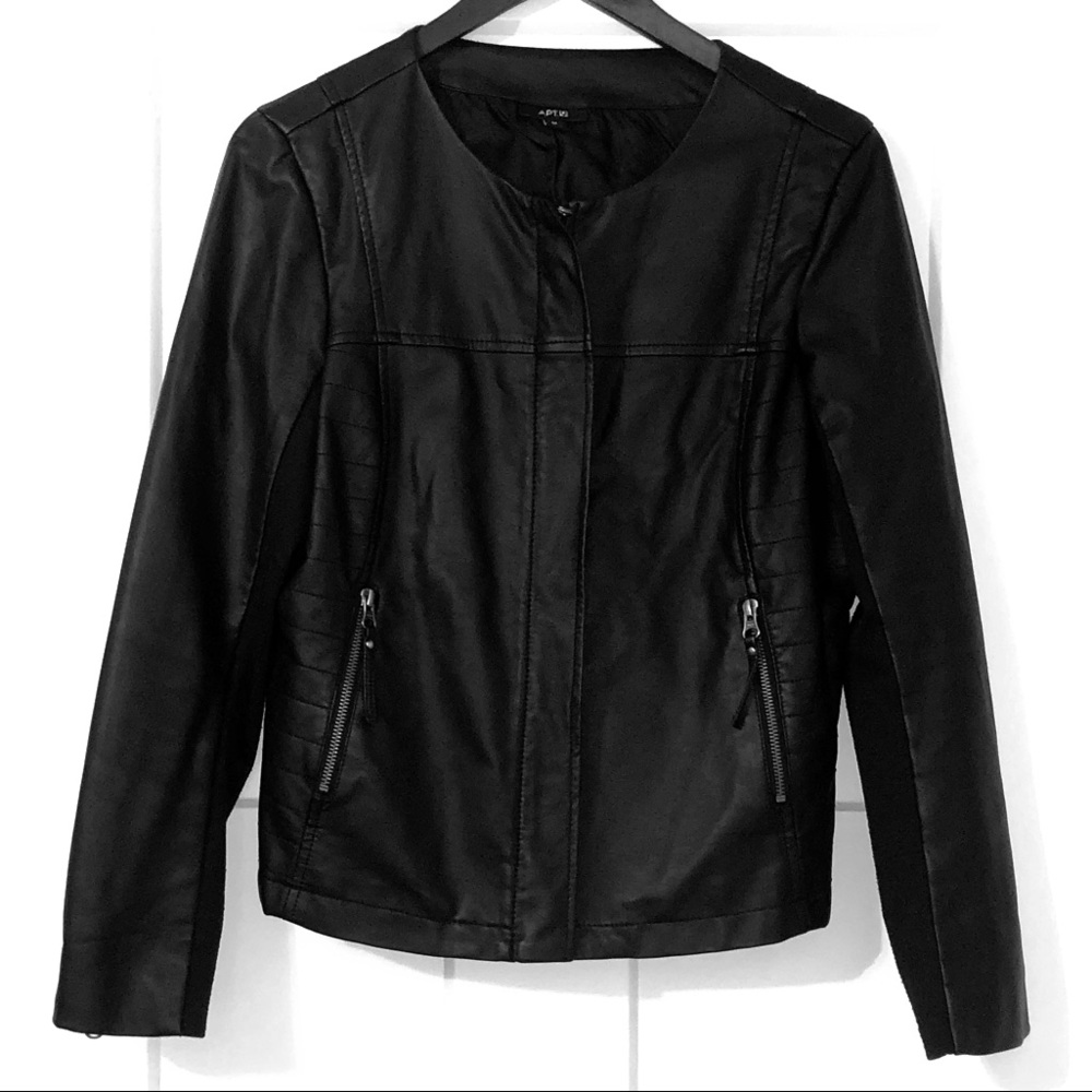 Faux Black Leather Jacket